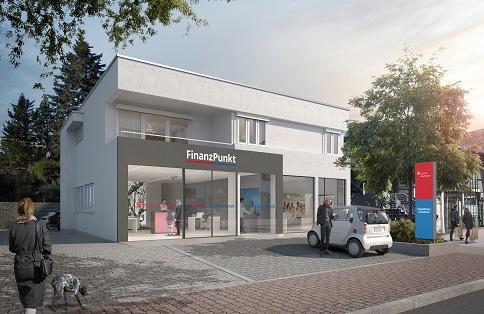 Münch+Münch Frankfurter Volksbank Taunus Sparkasse - Visualisierung FinanzPunkt-Filiale Außenansicht