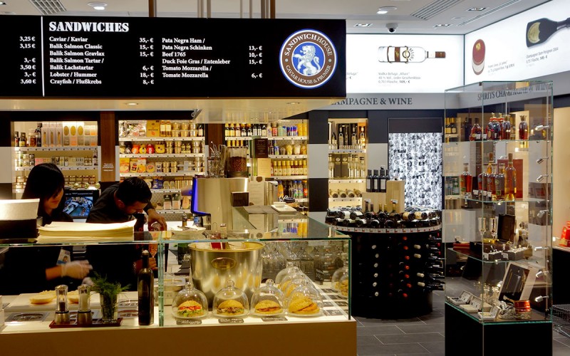 Münch+Münch Projekt Caviar House & Prunier Retail Store Flughafen Frankfurt - Vitrinen und Wandmöbel